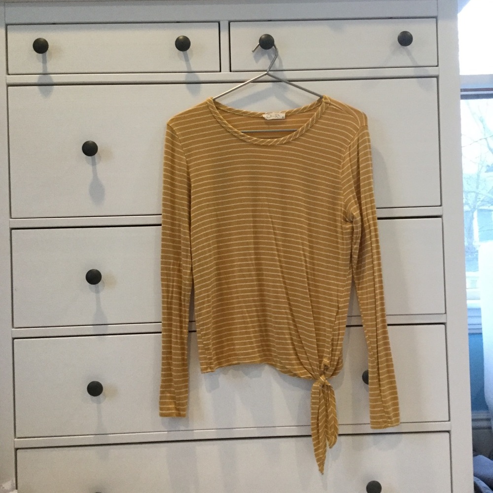 Soft Yellow and White Striped Tee